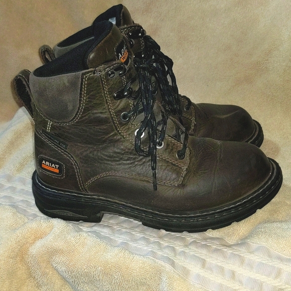 Brown Ariat Composite Toe Leather Work Boots Size 6 - Picture 5 of 9